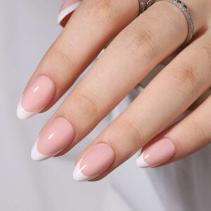 French Nude - Short Almond - Soft Gel Press Ons (1)