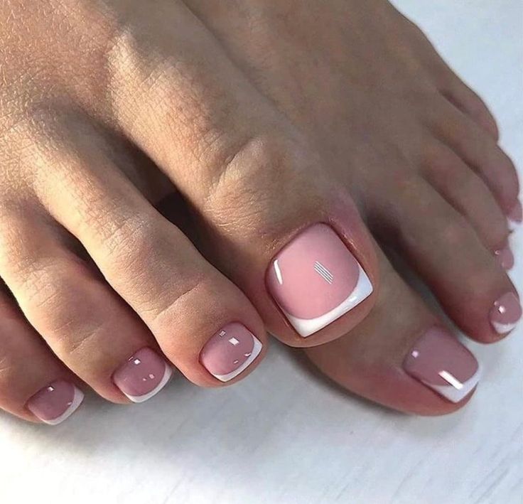 French Tip Drücken Sie Auf Die Zehennägel